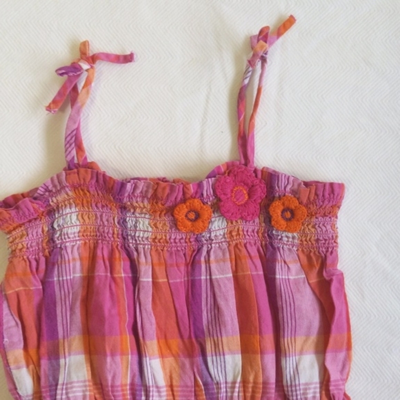 koala baby smocked plaid summer bubble romper playsuit 6-9 months baby girl - Picture 2 of 7